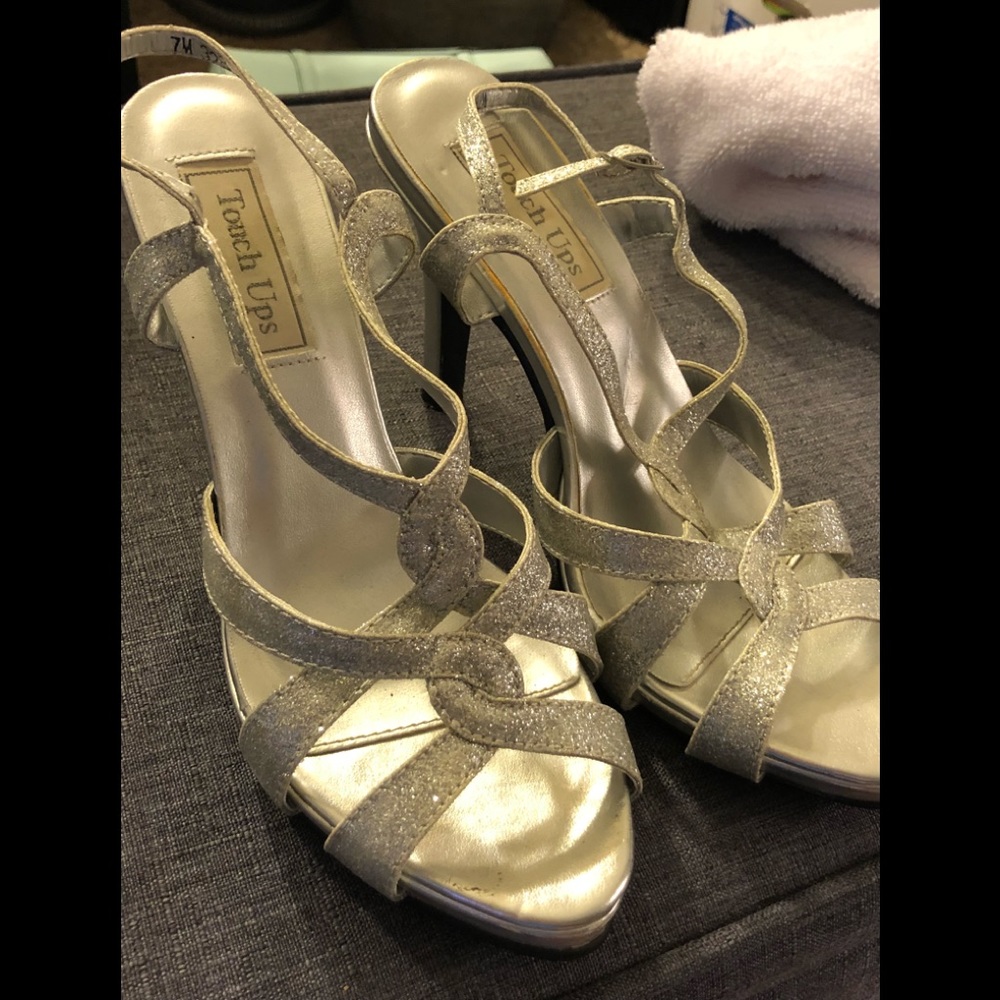 Silver heels size 7